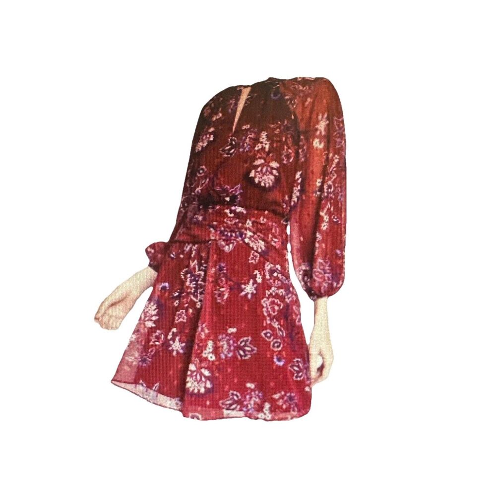 Vince Camuto Women Printed Fit & Flare Dress Red Multi Size 6